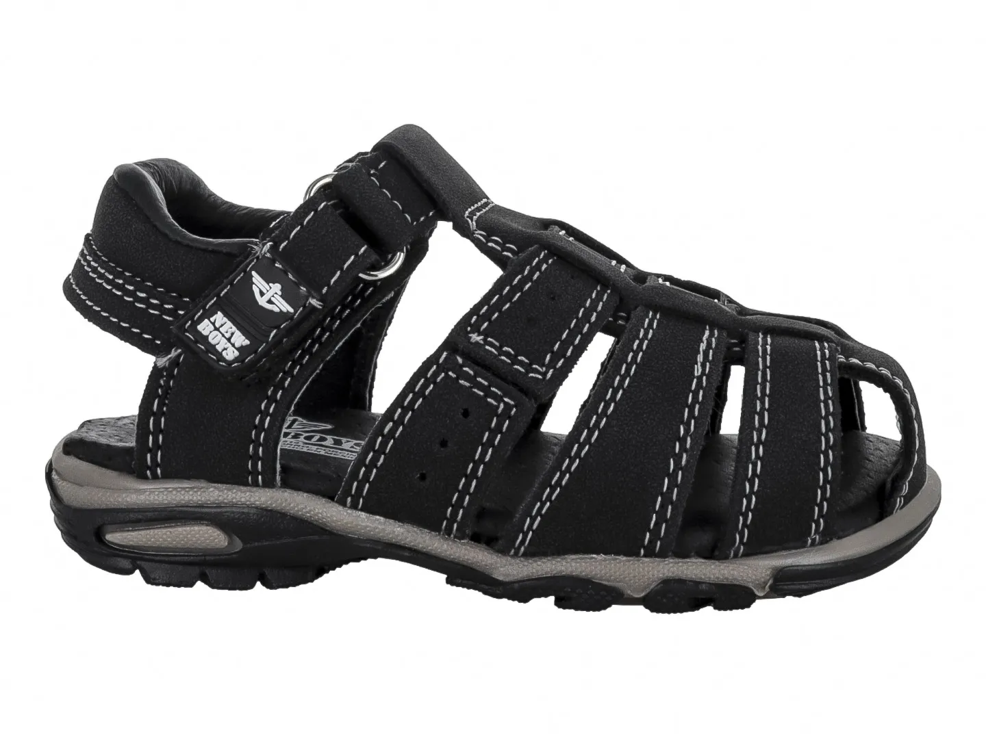 Sandalias  New Boys 1170  Negro Para Niño